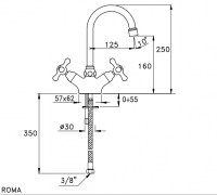 MEZCLADOR LAVABO ROMA STELLA 1882